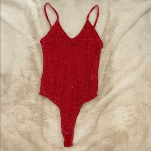 Glitter Red Bodysuit